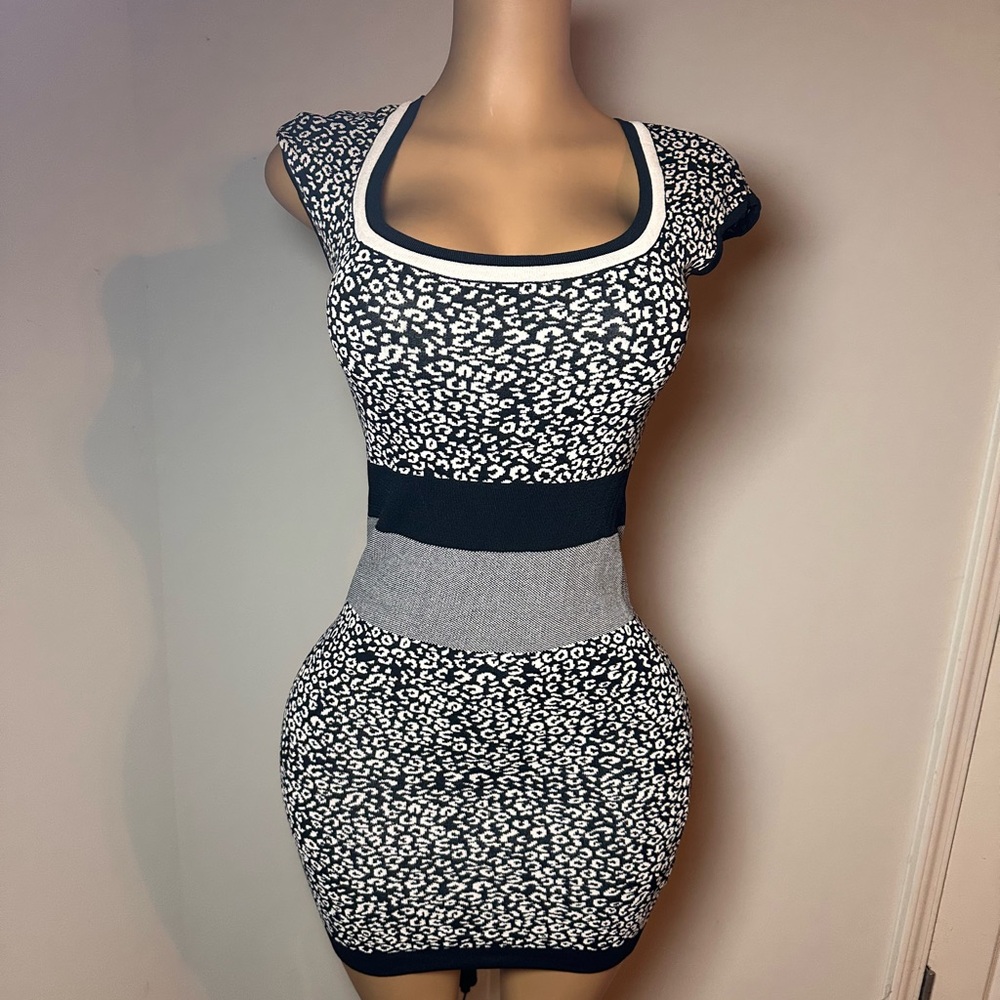XOXO Black and White Mini Dress